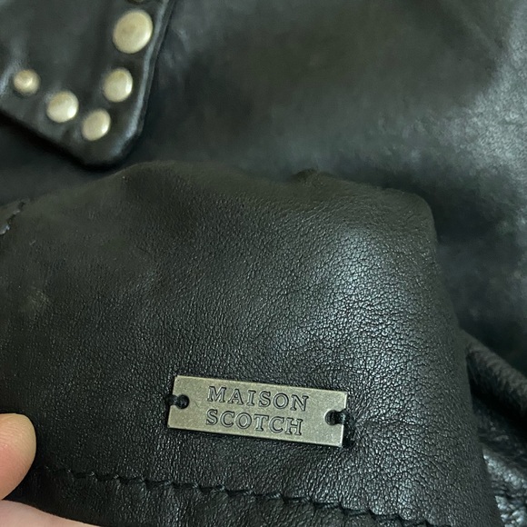 MAISON SCOTCH VINTAGE STUDDED LEATHER JACKET  . Size - M - Picture 14 of 17
